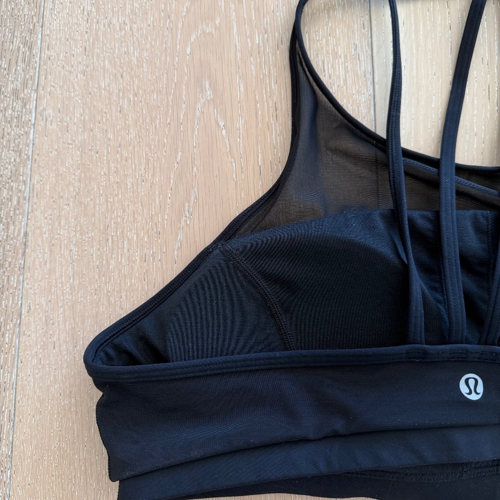 Lululemon Black Mesh High Neck Sports Bra – Size 12 - Picture 5 of 9